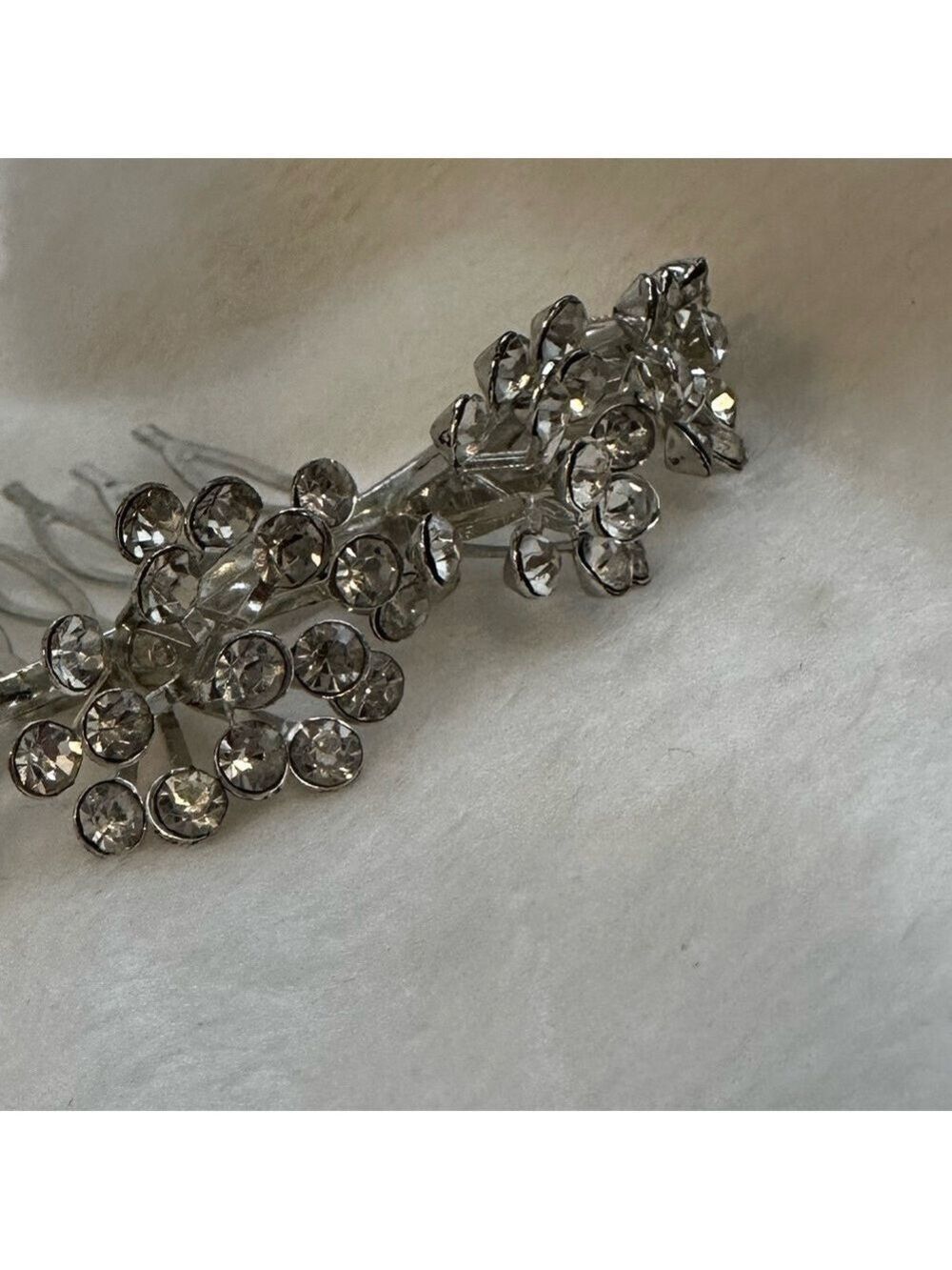 Silver Rhinestone Hair Comb Event Accessory - Picture 5 of 7